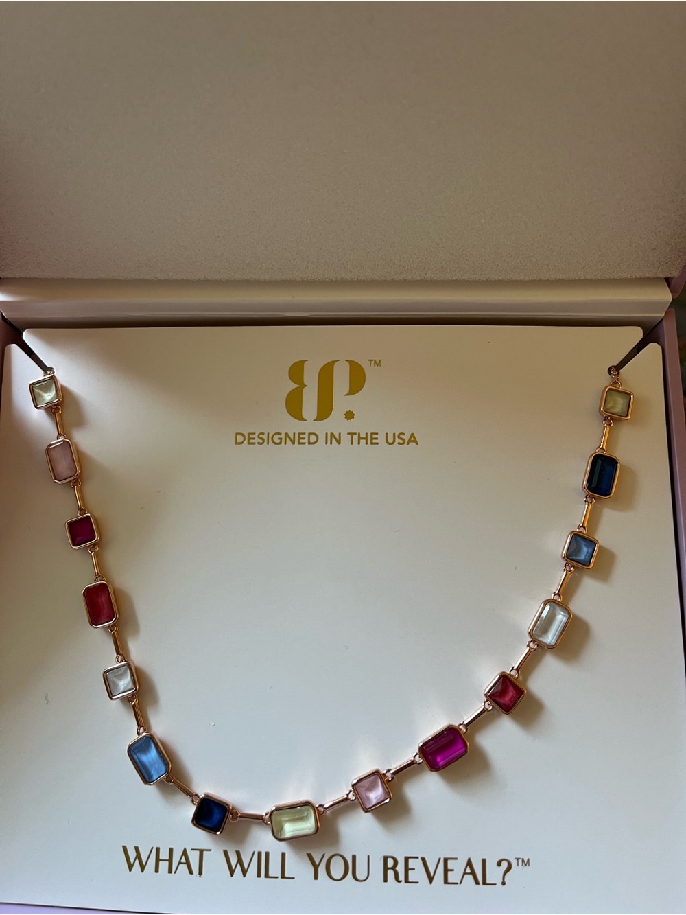 Bomb party summer jewel candy Necklace Tokyo pop on rose gold